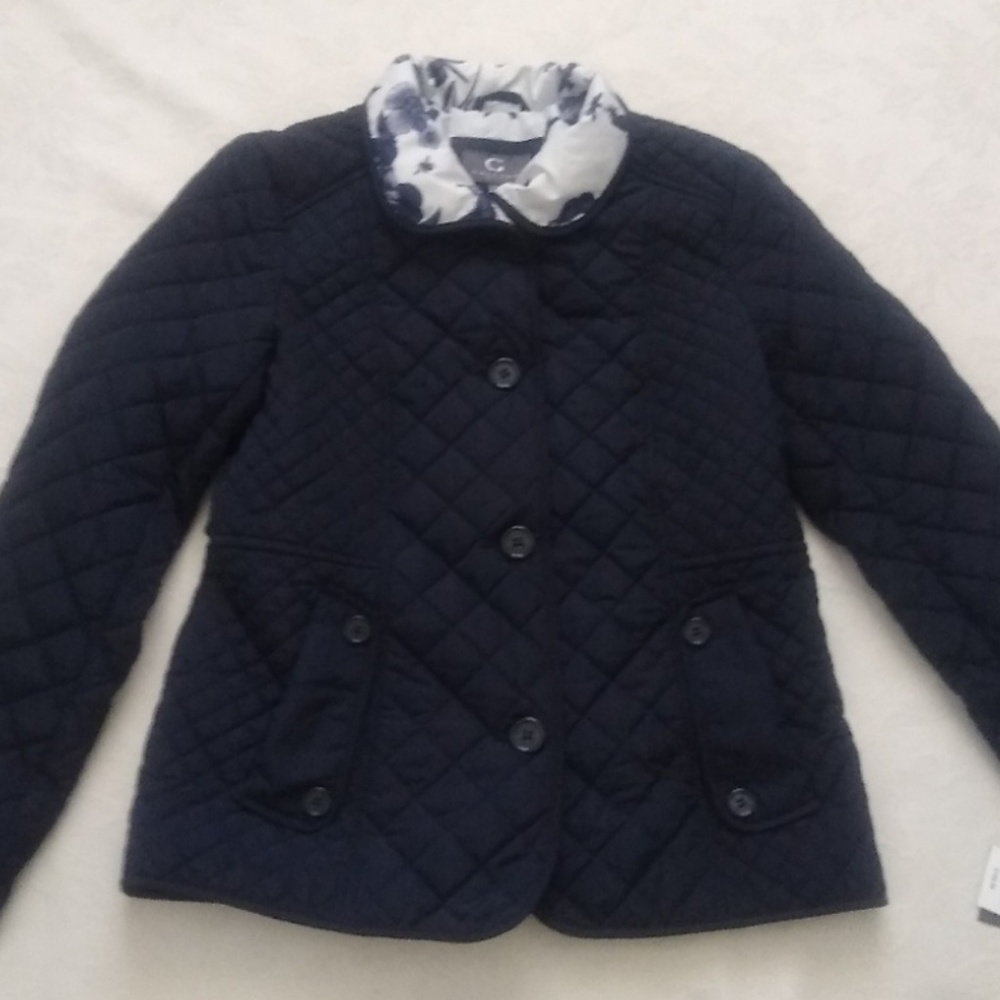 New 🎀 Diamond quilted jacket floral collar